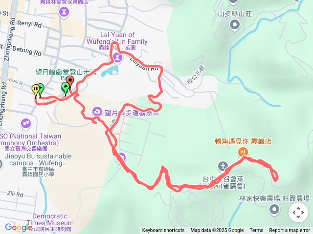 20250324早上散步望月峰獻堂中心瓏登山步道