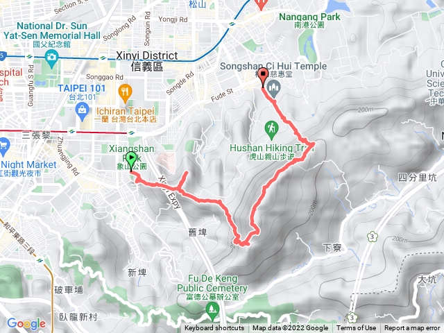 象山、姆指山、南港山、松山慈惠堂