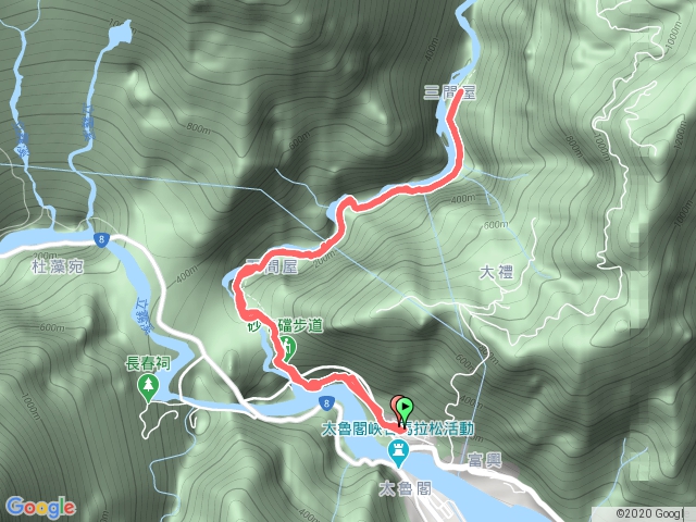 砂卡礑步道，太魯閣遊客中心，五間屋，三間屋