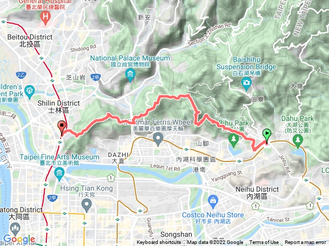 內湖捷運站-金面山-文間山-老地方觀景台-劍潭捷運站