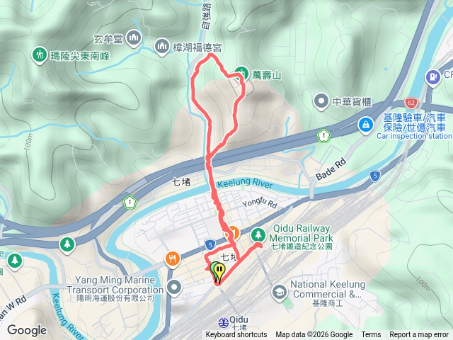 七堵火車站龍鳳山萬壽山o型