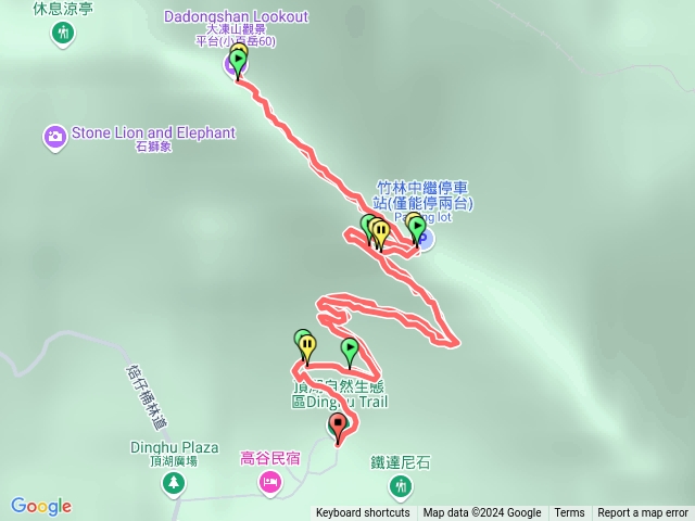 大凍山、頂湖步道（觀音石上）原路返回