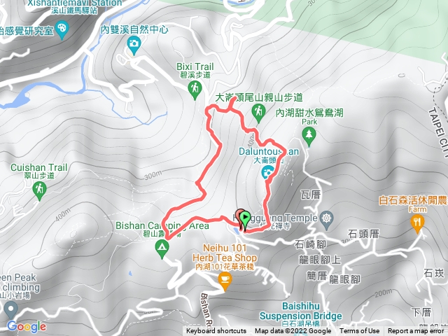 大崙頭山-大崙湖起-大崙頭山登山口出-產業道路回起點