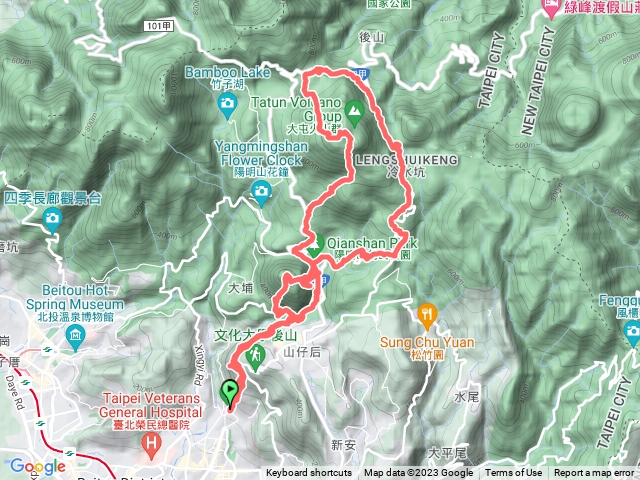 天母，七星山，七星環山，紗帽山，天母
