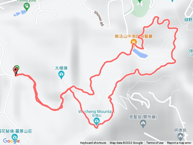 石門路70號步道入口-直上山中湖-文筆山登山口-天上山縱走-五城山-直下回70號步道入口