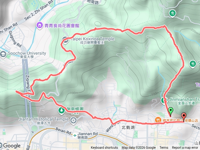 金面山到劍南路繞一圈