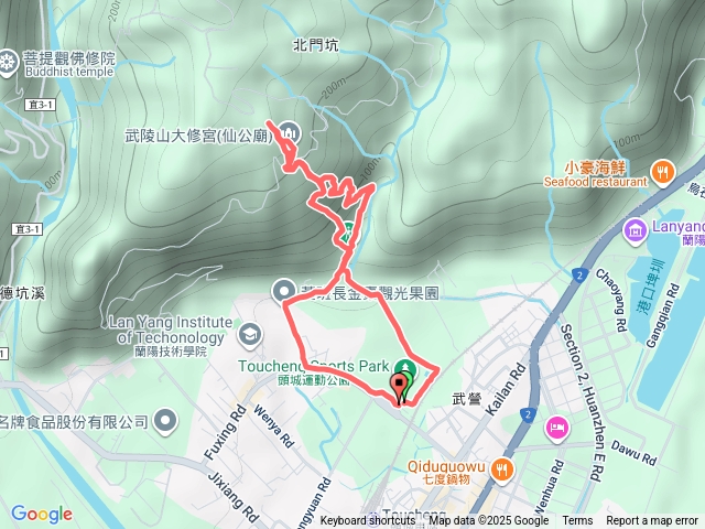 頭城運動公園-隱藏版腰繞山徑上大修宮-頭圍山環走預覽圖