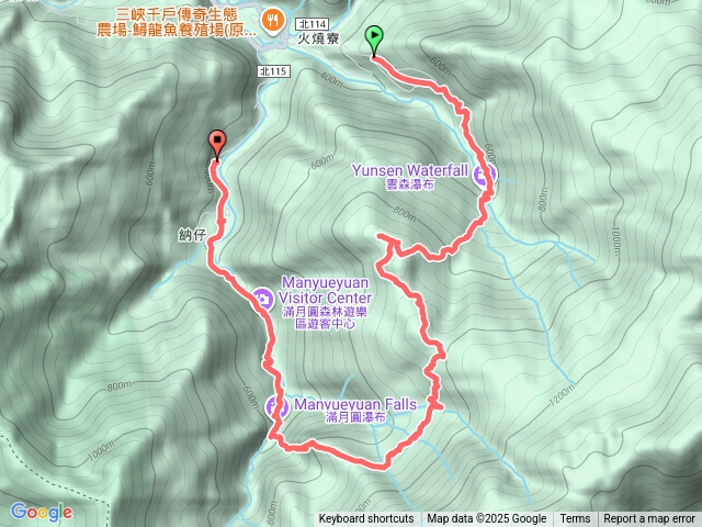 雲森瀑布組合山滿月圓山及瀑布