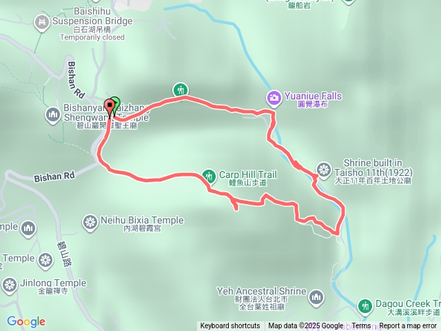 圓覺瀑布、鯉魚山O走