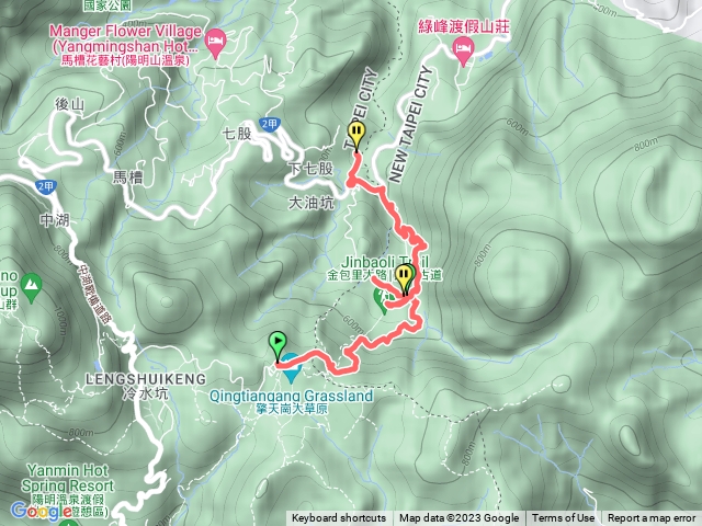 擎天崗魚路古道七股野溪溫泉