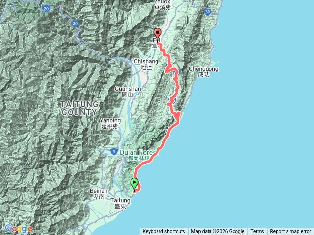 台東火車站-東河-富里單車行