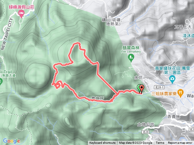 鹿堀坪古道-- 頭前溪瀑布--翠翠谷--磺嘴山西峰-磺嘴山北峰--鹿堀坪山