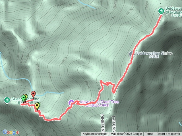 檜谷山莊到北大武山