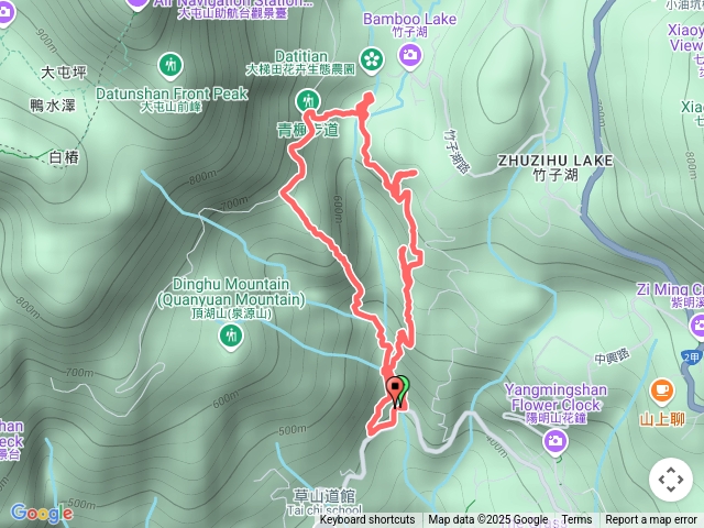 猴崁水圳步道青楓步道草山觀瀑吊橋十八水圳步道O型縱走