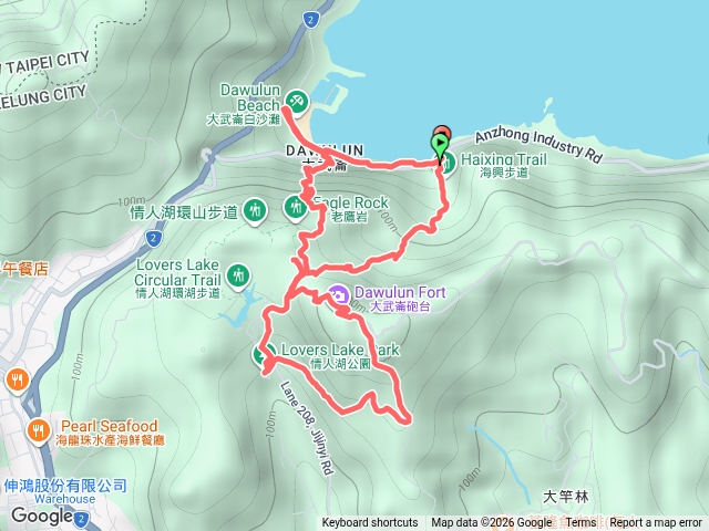 林志朋9月2日海興步道大武崙砲台情人湖環山步道外木山濱海步道