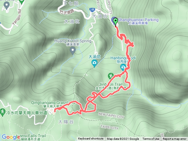 上磺溪停車場+金包里大路城門+擎天崗+擎天崗系步道+上磺溪停車場