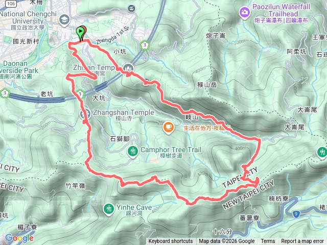 貓空後山：鵝角格山-三玄宮山-十六分山-貓空尖山