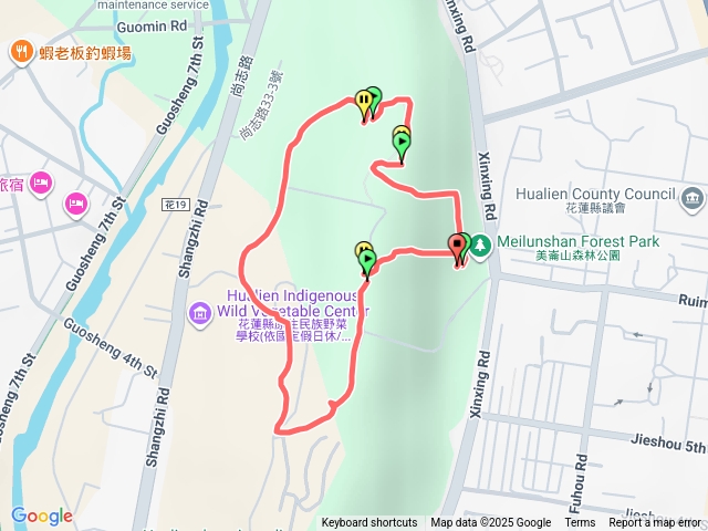 美崙山步道好漢坡上健樂坡下