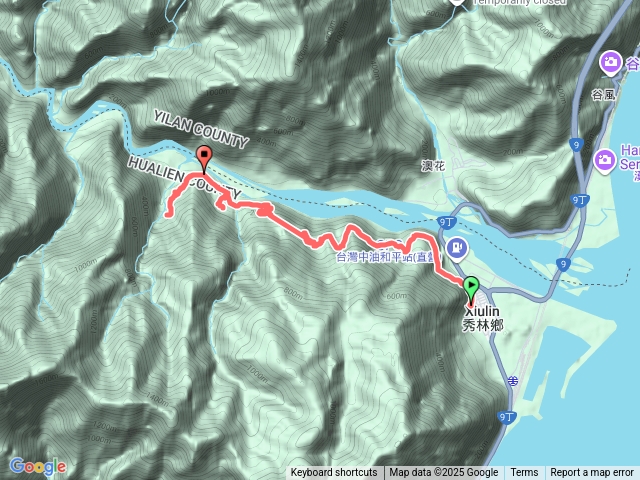 和平(大濁水)林道轉碧海電廠道路去程(車+步)+正章工礦產道(已廢棄)預覽圖