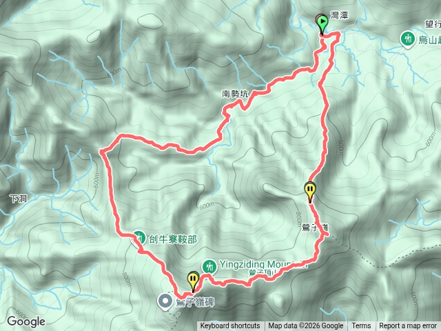 灣潭南勢坑溪古道北宜古道鶯子頂山鶯子嶺山O型預覽圖