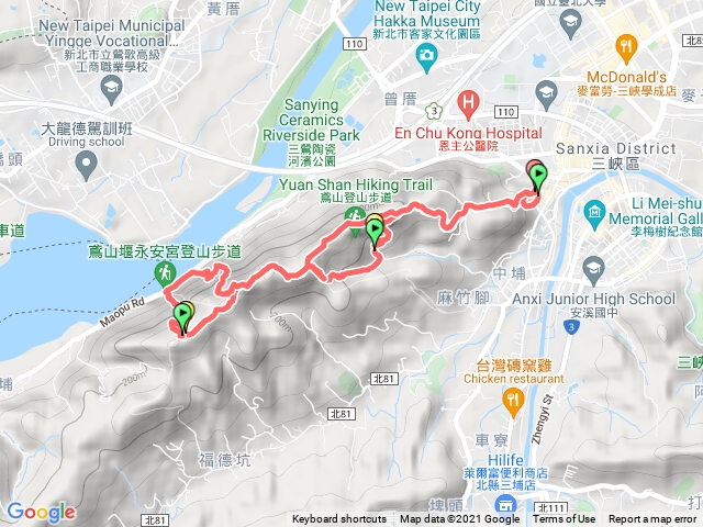 三峽老街➡️鳶山岩➡️福德坑山➡️鳶山彩壁➡️永安宮