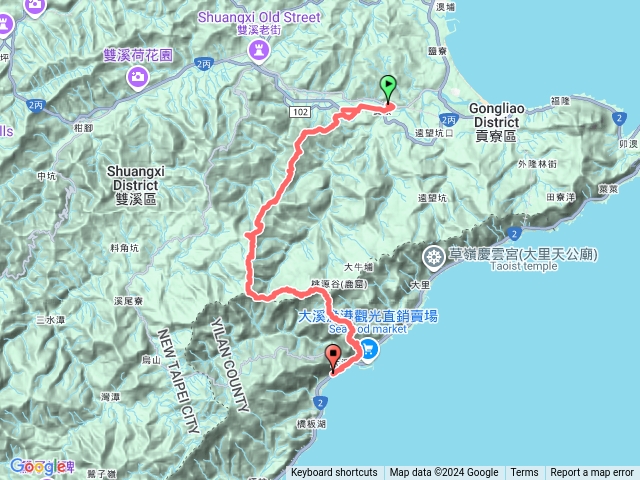 2024.09.06 貢寮車站-大溪車站（長潭山 西山 丁蘭山 三方向山 鹿窟尾山 蕃薯寮山）連走預覽圖