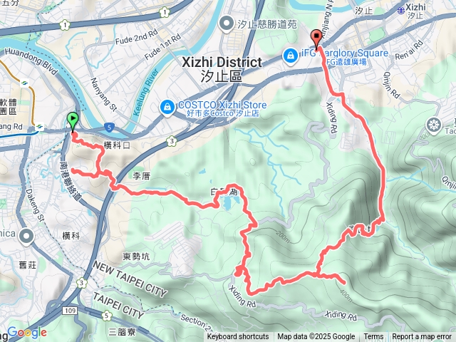 捷運南港展覽館站-小南港山-白匏湖-十三分山-白雲古道-汐科火車站預覽圖