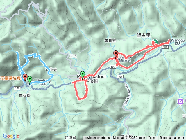 微笑山線：【五分山系】菁桐煤礦段、平溪小黃山段、望古瀑布段