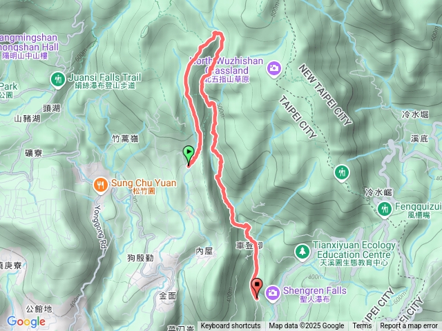 士林地區古道連走行程 : 內寮古道.瑪礁古道.內雙溪古道.登峰圳水圳步道.坪頂古圳步道.小18公車站。