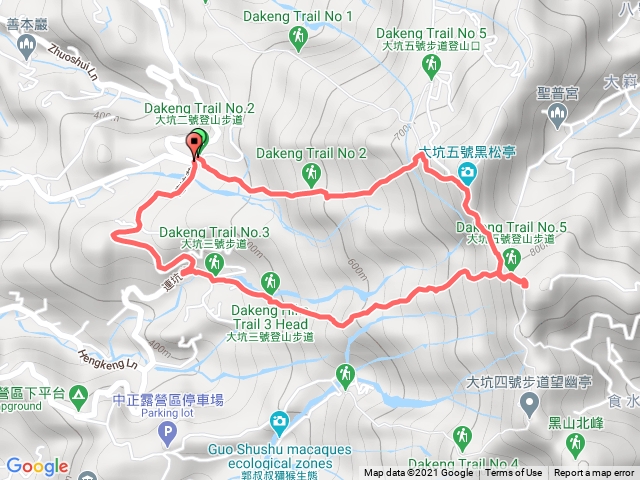 台中大坑2號上3號下O走