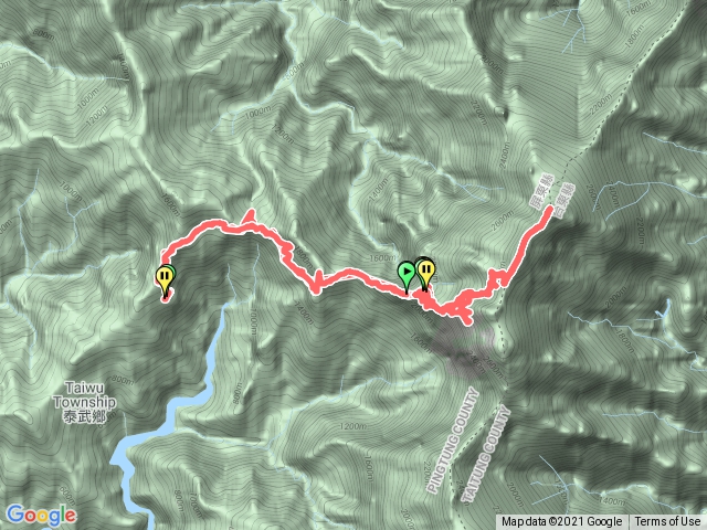 北大武山3天2夜-停車場出發>檜谷山莊>北大武山三角點