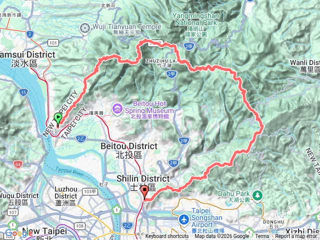 關渡劍潭捷運站縱走