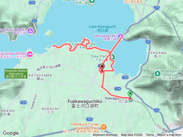河口湖邊、河口湖大橋