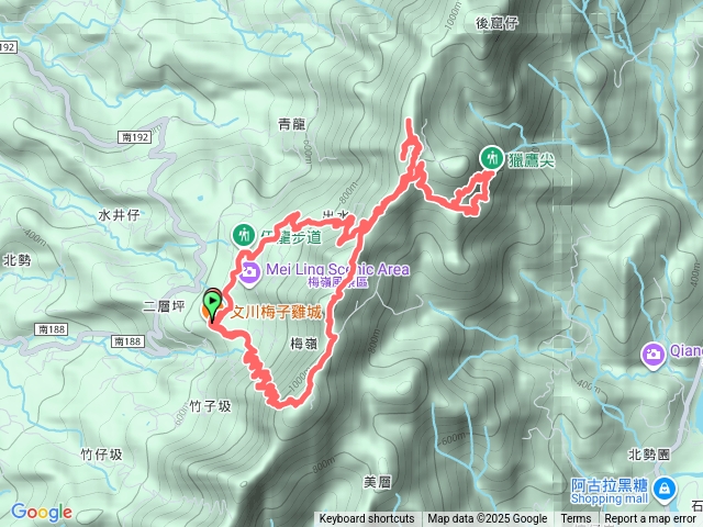 梅嶺一線天竹仔尖山O繞預覽圖