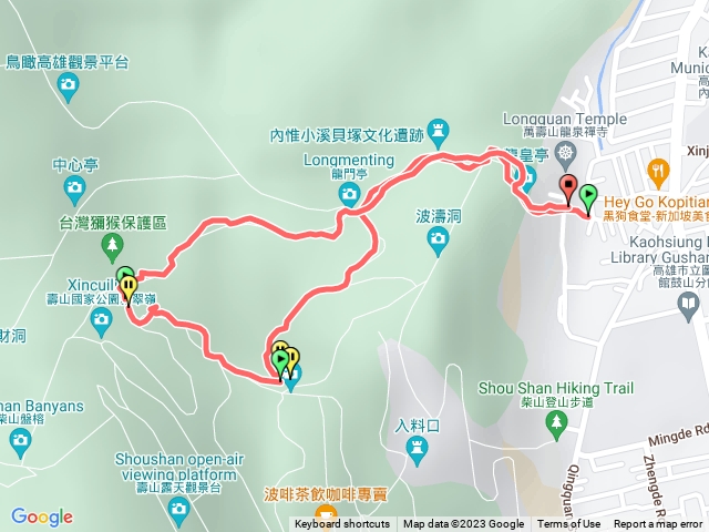 北柴山0228(龍泉寺-龍門亭-鳳凰亭-四顆榕-好漢坡-龍門亭-龍泉寺)