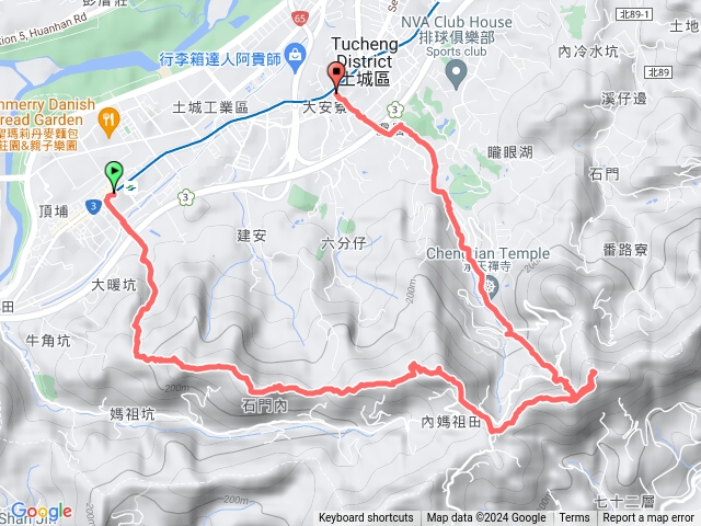 頂埔捷運站+大暖尖山+火焰山+天上山+永寧捷運站