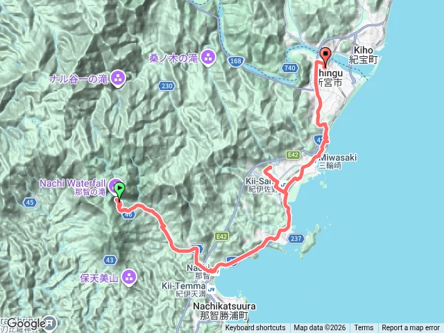 熊野古道 那智瀑布、 大門版、高野版