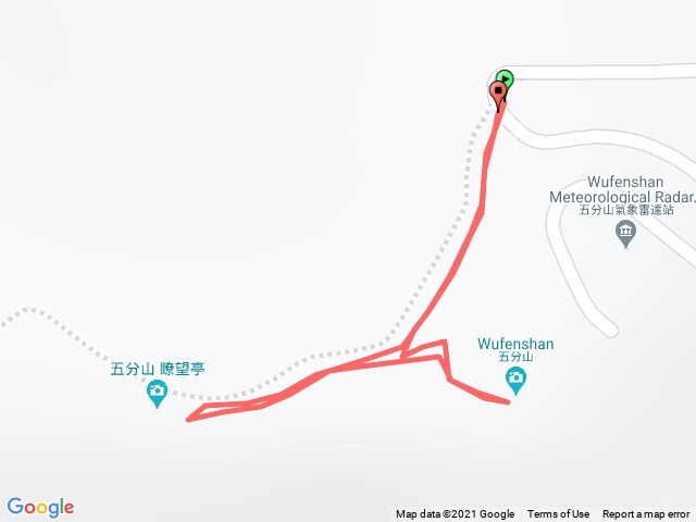 2021-03-17_2-五分山(氣象雷達站前方路旁停車-起登-登頂後加繞觀景涼亭-再原路回)-標註停車處