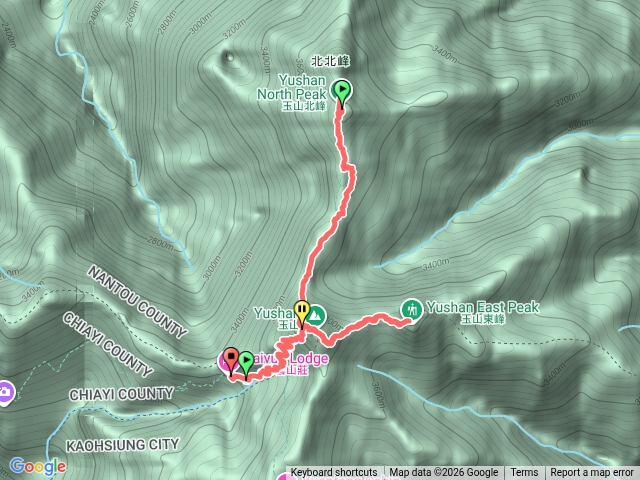 排雲山莊-玉山北峰-主峰-東峰來回