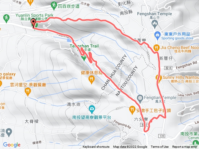 員林萬里長城步道藤山步道O型走