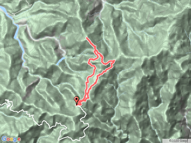 大雪山收費站210林道-->烏石坑山-->2432峰-->小雪山林道船型山O行縱走