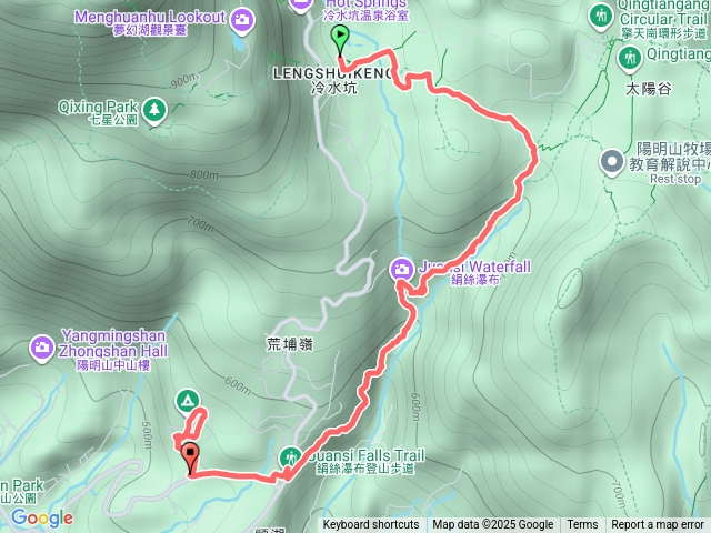 冷水坑服務站-雞心崙-冷擎步道-絹絲瀑布步道-菁山遊憩區