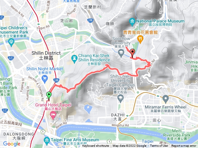 3小時行程 捷運劍潭站 銘傳大學 282巷 老地方 文間山 東吳大學