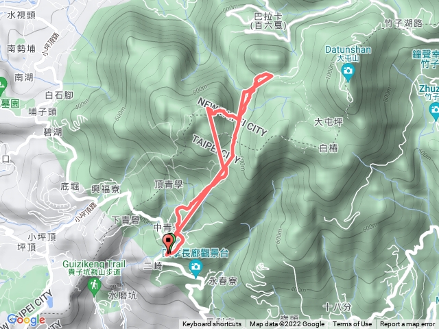 陽明山大縱走第一段清天宮向天山面天山二子坪回清天宮O型