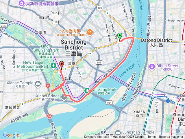 淡水河、大漢溪河濱步道-台北橋中興橋重新橋預覽圖