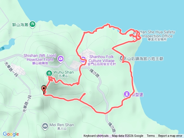 五虎山→寒舍花→船型堡預覽圖