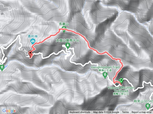 鳶嘴山西稜線、醜棟山、肥棟山