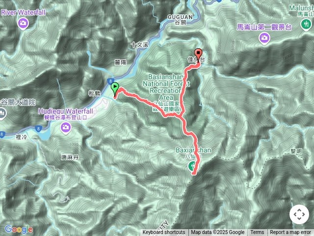 谷關七雄八仙山Y字路線（松鶴上靜海寺下）