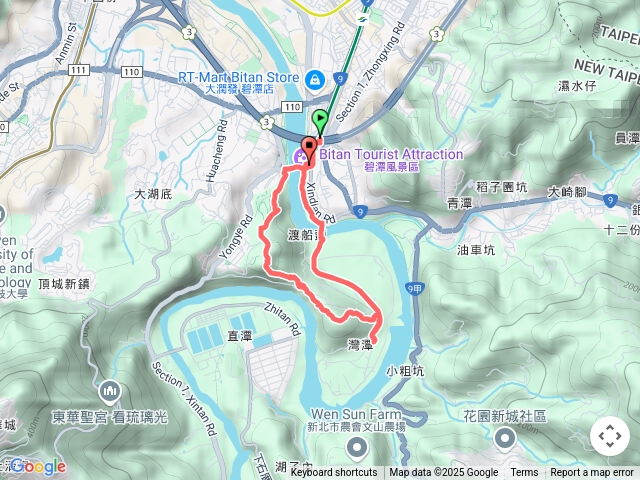 20250412新北新店和美山及灣潭山、擺渡船gpx