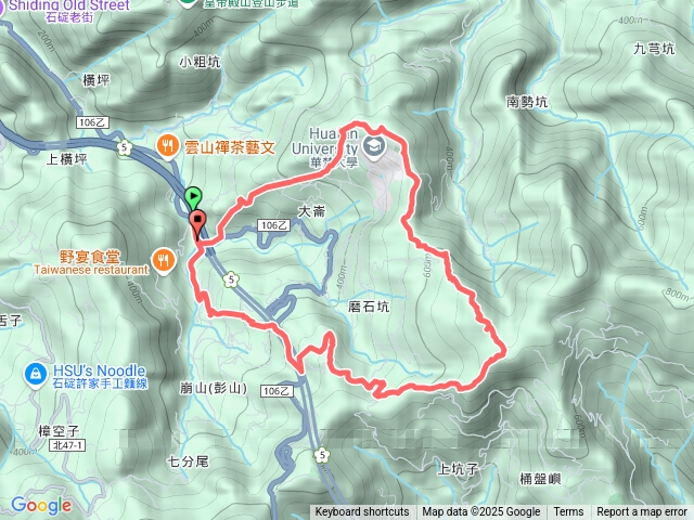 大崙尾古道-崩山大崙-熱腸古道-石碇大崙-磨石坑山-圳沽古道O型